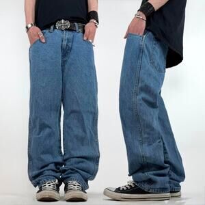 Vintage y2k baggy wide leg faded stonewash grunge archive skater jeans